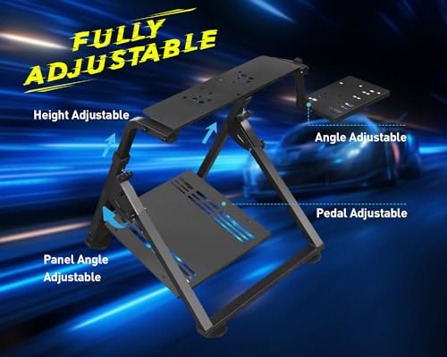 Racing Wheel Stand, Adjustable & Foldable Steering Wheel Sim Racing Stand for Logitech G920 G29 G923 G25, G27, G29 PS4 T300RS Thrustmaster Gaming Steering Wheel Stand, Wheel & Pedals Not Included