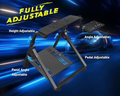 Racing Wheel Stand, Adjustable & Foldable Steering Wheel Sim Racing Stand for Logitech G920 G29 G923 G25, G27, G29 PS4 T300RS Thrustmaster Gaming Steering Wheel Stand, Wheel & Pedals Not Included