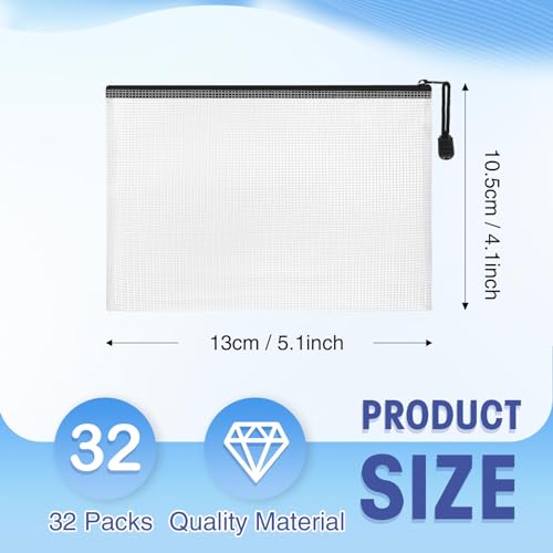 Jetec 32 Pcs Mesh Zipper Bags Bikini Organizer,Black,5.1 x 4.1 Inch - color: Black, size: 5.1 x 4.1 Inch