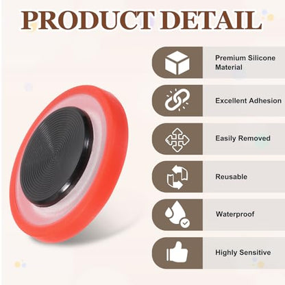 PATIKIL 4 Pcs Mobile Phone Game Joystick, Frosted Spiral Game Control Touch Screen Joystick with Storage Box for Mobile Tablet Smart Phone, Red - color: Red