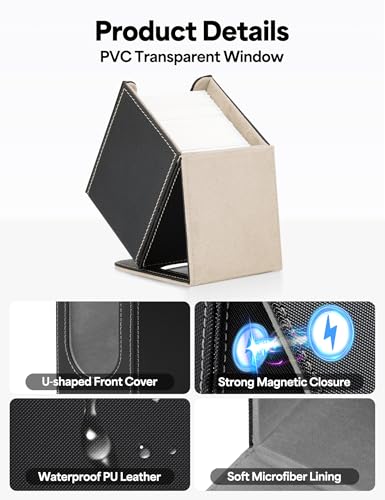 MTG Commander Deck Box, MTG Card Box with See-Through Window, Magnetic Closure Holds 100+ Double-Sleeved Cards TCG Cards(Black&Gold) - color: Black&Gold