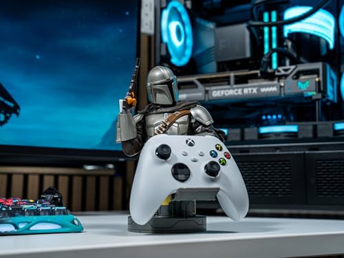 Cableguys The Mandalorian Bounty Hunter Controller Holder & Phone Stand - Gaming Setup Accessories for Desk and Game Room, Stand Compatible with Xbox, PlayStation & Most Standard Game Controllers