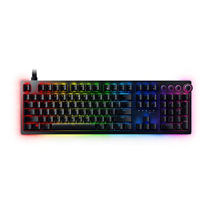 Razer Huntsman V2 Optical Gaming Keyboard: Linear Optical Switches - 8000Hz Polling Rate - Doubleshot PBT Keycaps - Dedicated Media Keys & Dial - Ergonomic Wrist Rest - Snap Tap - color: Classic Black, size: Huntsman V2