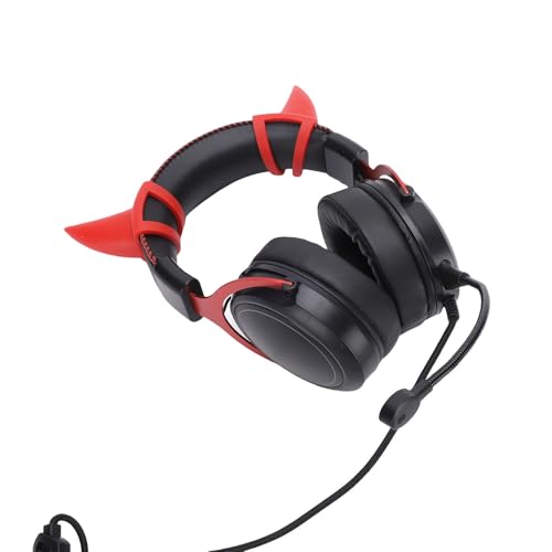 Wired Gaming Headset, Noise Cancelling RGB Luminous Comfortable 50mm Driver PC Gaming Headset, Over Ear Headphones with Flexible Microphone and 7.22ft Cable, for Home Office (Black Red) - color: Black Red