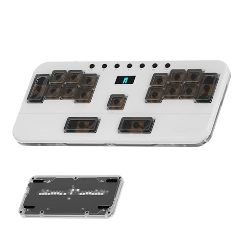 Professional Rhythm Game Keyboard, 5 Layer Macro Keypad for OSU! Phigros Muse Dash, CNC Aluminum, Hot-Swappable Gateron Switches, VIA Programmable (White) - color: White