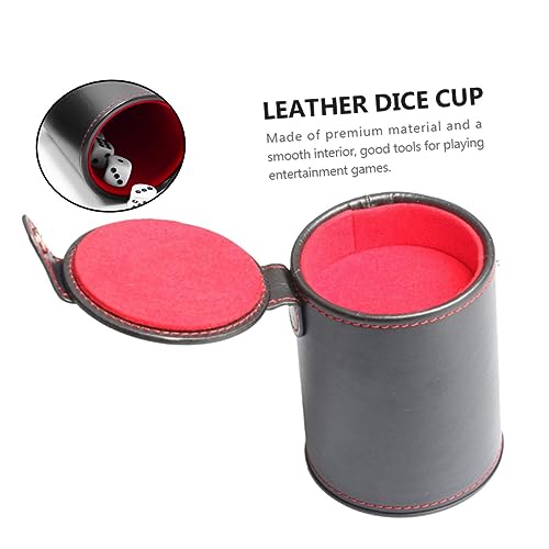 Toddmomy 1 Set Double Layer Leather Dice Cup with Dice Professional Container for Table Games Parties and Family Gatherings Convenient Storage for Easy Rolling