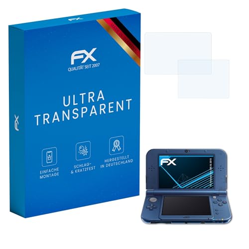 atFoliX Screen Protection Film compatible with Nintendo New 3DS XL 2015 Screen Protector, ultra-clear FX Protective Film (Set of 3) - color: FX-Clear — Set of 3, size: New 3DS XL (2015)