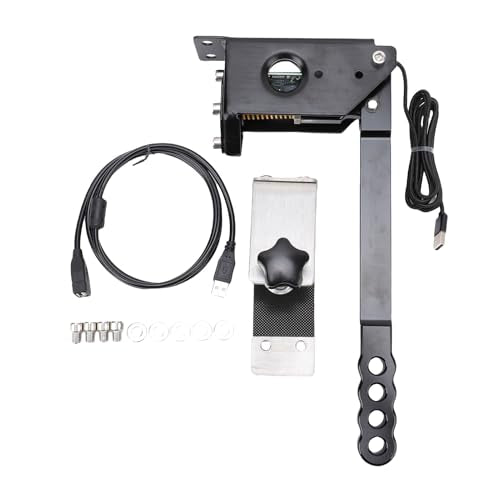 Thonlai 64 Bit PC USB Handbrake, Hall Sensor Linear Sim Racing Handbrake with Plug and Play Smart Calibration for Windows PC Racing Games