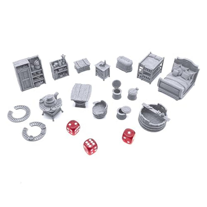 EnderToys City Furnishings by Printable Scenery, 3D Printed Tabletop RPG Scenery and Wargame Terrain 28mm Miniatures