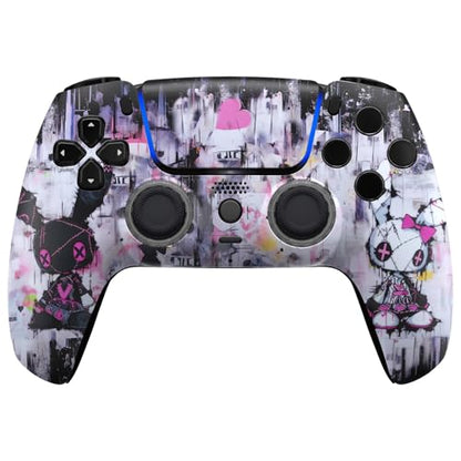ProControllers LLC Custom Wireless Controller for PS5 - Hand Airbrushed & Multiple Designs Available (Evil Bunny) - color: Evil Bunny