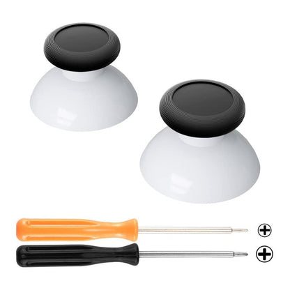 eXtremeRate Robot White & Black Replacement 3D Joystick Thumbsticks, Analog Thumb Sticks with Cross Screwdriver for Nintendo Switch Pro Controller - color: Black & Robot White