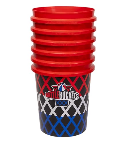 Battle Buckets – Giant Yard Pong and Basketball Game with 12 Buckets, 2 Balls, Carrying Bag, and Air Pump – Outdoor Game for Lawn, Backyard, Beach, and Parties