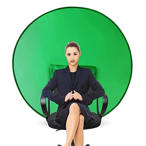 Portable Chair Green Screen Background, 142cm Popping Up Greenscreen Backdrop,Collapsible Chroma Key Kit with Chair Attachment Storage Case for Webcam Video Streaming Gaming Conferencing Webinars
