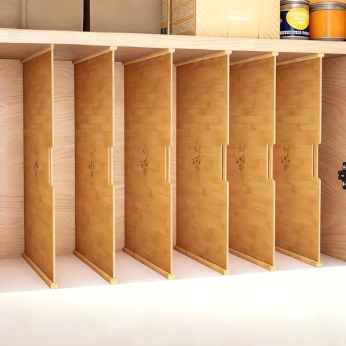 6 Pcs Wood Tray Dividers for Cabinet, Cuttable Insert Organizer | Plug-in Cookie Sheet Organizer, Multi-Layer Embedded Storage,Kitchen Cabinet Organization,Space-Saving Organizer for Kitchen