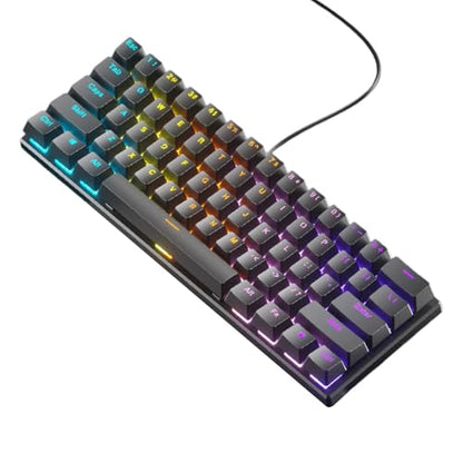 Gaming Keyboard Full Size LED Backlit Quiet Computer Keyboard 61 Key Corded Keyboard For PC Desktop Office Gaming