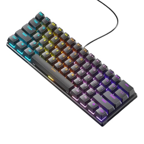 Gaming Keyboard Full Size LED Backlit Quiet Computer Keyboard 61 Key Corded Keyboard For PC Desktop Office Gaming