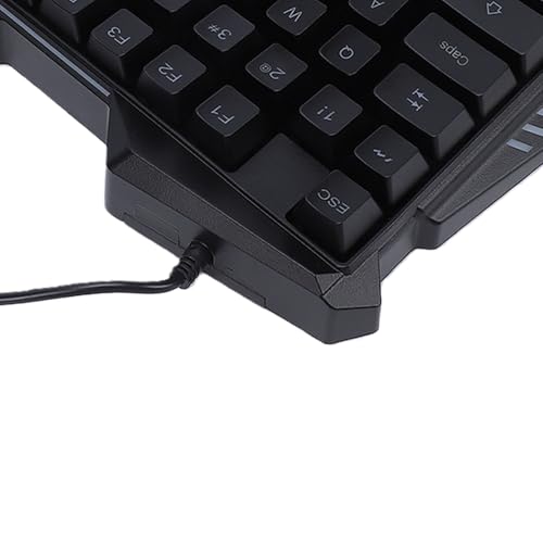 Pomya One Handed Gaming Keyboard 35 Keys RGB Backlit, Ergonomic Wired Gaming Keypad with Wrist Rest, USB Plug and Play Mini Keyboard for PC Laptop