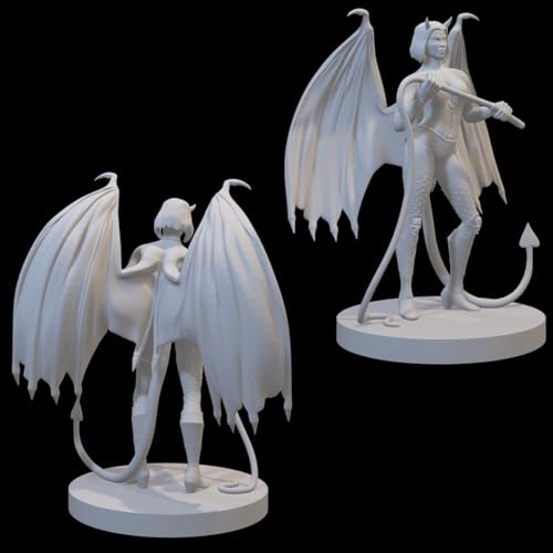 Succubus and Incubus Miniatures for DND Pathfinder RPG Unpainted Resin 28mm-32mm 3D Printed (Succubus Dominatrix)