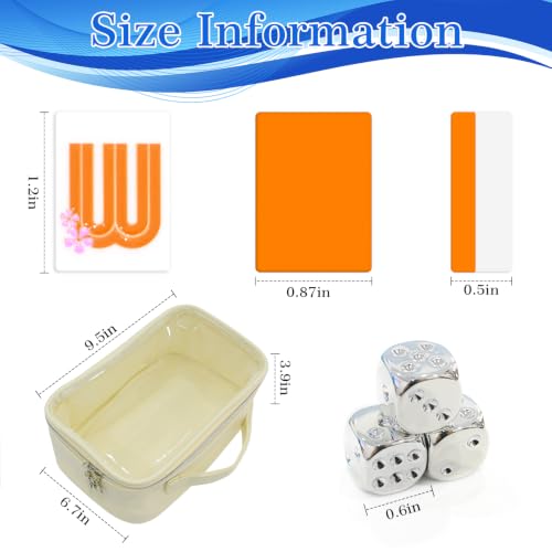 American Mahjong Set, 160 Orange Melamine Tiles (1.2”) - color: B-orange