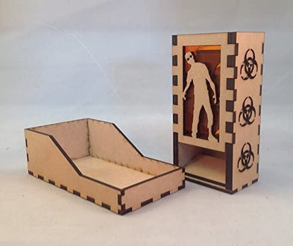 Zombie Mini Dice Tower v1 Amber Acrylic Window Laser Cut MDF Unique Fast Shipping