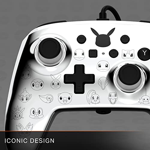 PowerA Enhanced Nintendo Switch and Switch 2 Wired Controller - Pikachu Black & Silver, Officially licensed - color: Pikachu Black & Silver