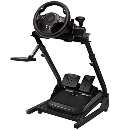 JIE JIN Racing Wheel Stand Steering Wheel Stand Gaming Cockpit Height Adjustable Foldable Gaming Racing Simulator Wheel Stand for Logitech G920 G29 G27 G25 Ps4 T300rs 458 T80, Wheel&pedal Not Included