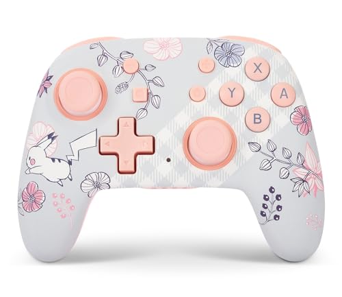 PowerA Nano Enhanced Wireless Controller for Nintendo Switch - Pikachu Garden, mini, portable, gamepad, motion controls, bluetooth - color: Pikachu Garden
