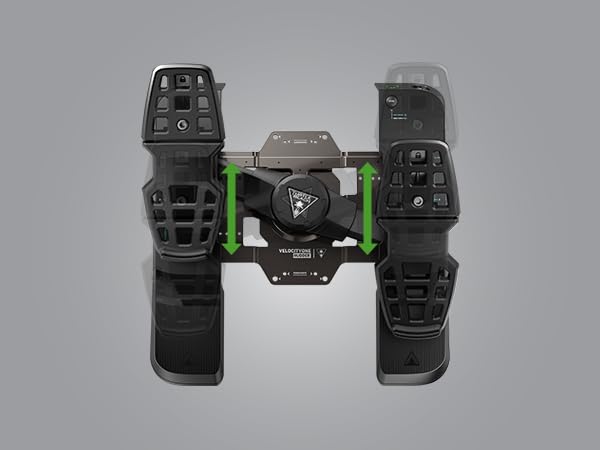 Turtle Beach VelocityOne Universal Rudder Pedals for Windows 10 & 11 PCs, Xbox Series X, Xbox Series S, and Xbox One Featuring Smooth Rudder Axis, Adjustable Brakes and Pedal Width – Black | Windows PC, Xbox Series X|S, Xbox One, Hall-Effect Axes, Swappab