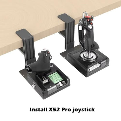 wuutyty 2 Sets of HOTAS Desk Mounts for Flight Sim Game Joysticks, Throttles Compatible with Logitech X56/X52/X52 Pro, Thrustmaster T-Flight Hotas series/T.16000M FCS/Sol R2/R4/TCA