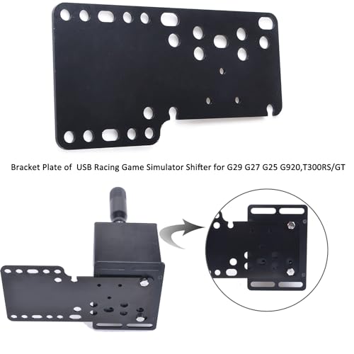 CNRAQR PC USB Simulator Shifter 6+R H Gear Shifter with Desk/Chair Mount Bracket Plate for Gear shift PC Windows Steering Compatible with LO GITECH G29/G27/G25/G920, T300RS/GT Wheel - color: 6R+Plate