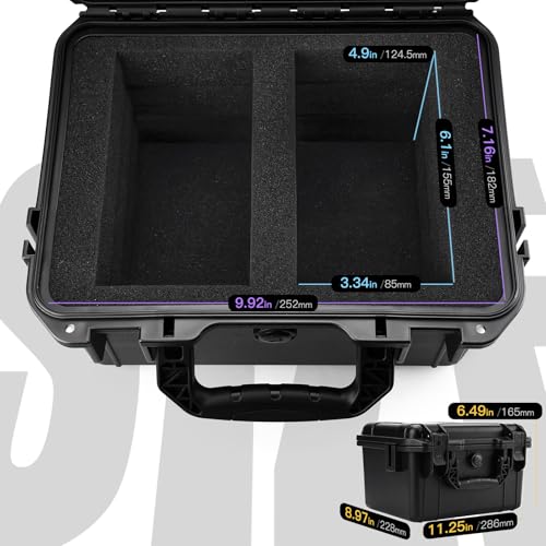 QINGUANG Graded Card Storage Box,Trading Card Case with 4 Foam Dividers,IP67 Waterproof PSA Slab Case for PSA/CSG/CGC/SGC/BGS Top Loaders Sports Cards - size: 2 Rows standard