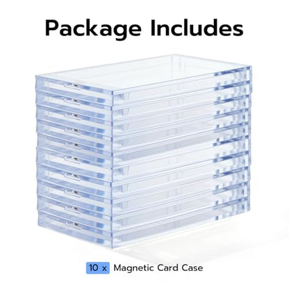 10-Pack Magnetic Booster Pack Case, Acrylic TCG Protector | Acrylic, UV Protection, One Touch Magnetic Closure, Fits Standard TCG Packs, Compatible With Sports Cards & Sealed Packs