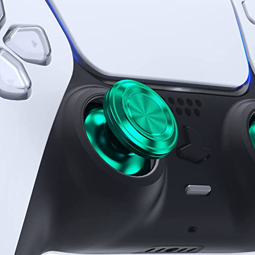 eXtremeRate Custom Green Metal Thumbsticks for PS5 Controller, Replacement Aluminum Analog Stick Joystick for PS4 Controller - color: Green