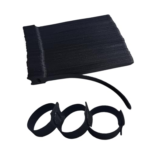 100 PCS 6 Inches Black Reusable Cable Ties, Adjustable Cord Straps, Cable Organizer, Cord Wrap and Hook Loop Cords Management - size: 6inches-100PCS