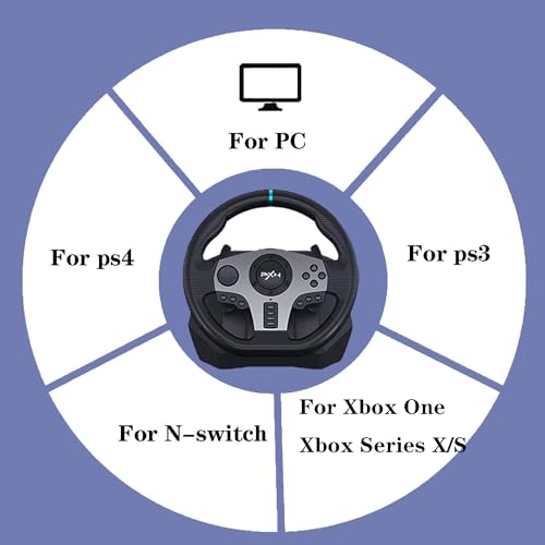 PXN V9 Gaming Racing Wheel pc Steering Wheel With Pedals and Shifter 270/900° Dual-Motor Feedback Driving gaming Racing Wheel for PC,PS4,PS3,Xbox One, Xbox Series X/S,N-Switch