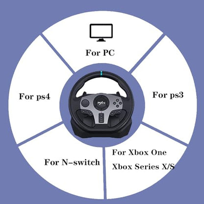 PXN V9 Gaming Racing Wheel pc Steering Wheel With Pedals and Shifter 270/900° Dual-Motor Feedback Driving gaming Racing Wheel for PC,PS4,PS3,Xbox One, Xbox Series X/S,N-Switch
