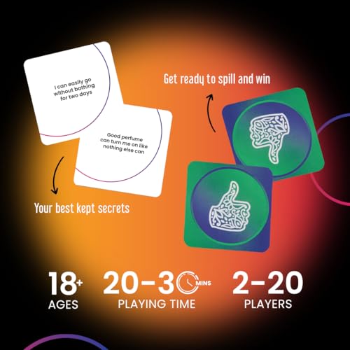 Spill Card Game for Adults, A Game of Spilling Secrets, Adult Party Card Game for Friends, and Entertainment - Ages 18+