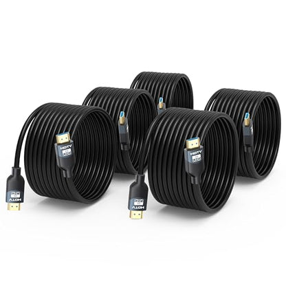 8K HDMI 2.1 Cables 15 FT 5-Pack, In-Wall CL3 Rated, 48Gbps, Support 8K@60Hz, 4K@120Hz, HDR10+, eARC, SBTM, VRR, QFT, ALLM, 3D, HDCP 2.3 for TV, Monitor, PC, Laptop, PS5, Xbox, Projector, Soundbar - size: 15 FT