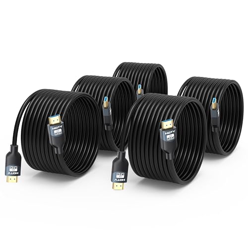 8K HDMI 2.1 Cables 15 FT 5-Pack, In-Wall CL3 Rated, 48Gbps, Support 8K@60Hz, 4K@120Hz, HDR10+, eARC, SBTM, VRR, QFT, ALLM, 3D, HDCP 2.3 for TV, Monitor, PC, Laptop, PS5, Xbox, Projector, Soundbar - size: 15 FT