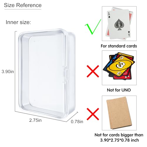 8 Pcs Blank Playing Card Case, Clear Plastic Playing Game Card Storage Box Holder for Bank/Business/Game/PTCG Cards Not for Uno - color: 8 PCS Clear