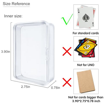 8 Pcs Blank Playing Card Case, Clear Plastic Playing Game Card Storage Box Holder for Bank/Business/Game/PTCG Cards Not for Uno - color: 8 PCS Clear