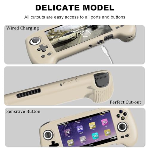 Silicone Protective Case for RG556, Only Compatible with Anbernic RG 556 Handheld Game Console Anti-Scratch Washable Soft Skin Case (White) - color: Off White