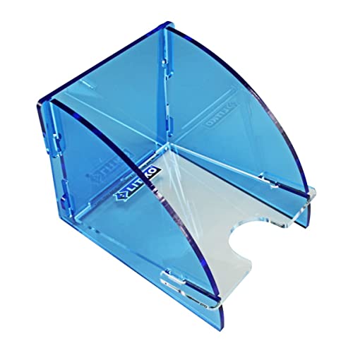 LITKO Standard Card Deck Holder | Single Pile, 75-100 | US/EU 70x100mm | Playing card tray for Magic, Pokémon & TCGs | Angled finger notch | Snap-fit, no glue | Laser-cut acrylic - color: Fluorescent Blue, size: Holds 75-100 Standard Cards. Single Pile