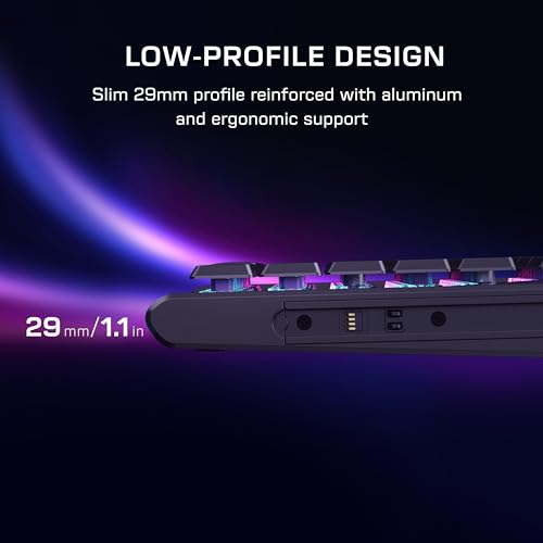 Turtle Beach Command Series KB7 TKL Wired Hall-Effect PC Gaming Keyboard | Touchscreen Command Display, Low-Profile Hall-Effect Switches, Double Shot PBT Keycaps, True 8K Polling, Per Key RGB, Black - style: KB7 Keyboard