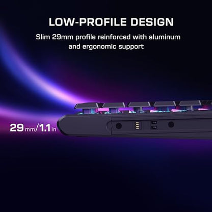 Turtle Beach Command Series KB7 TKL Wired Hall-Effect PC Gaming Keyboard | Touchscreen Command Display, Low-Profile Hall-Effect Switches, Double Shot PBT Keycaps, True 8K Polling, Per Key RGB, Black - style: KB7 Keyboard