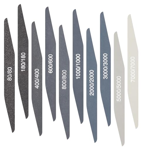 Honoson 10 Pcs Sanding Sticks for Plastic Models Polishing Stick Buffing Sanding Sticks for Assorted Grits Crafts Metal Wood Sandpaper Tools(Low Grits Rating,Double Angle Shape) - style: Double Angle Shape