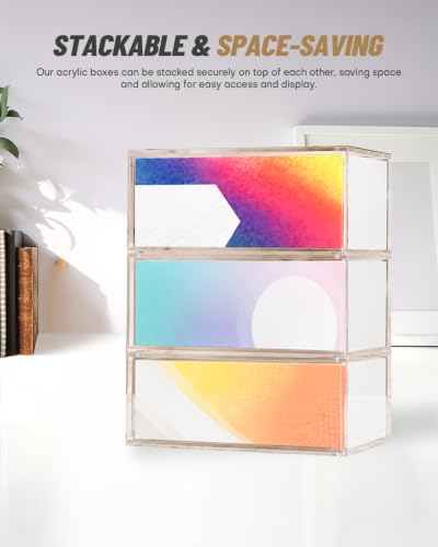 Clear Acrylic Display Box Compatible with Prismatic Evolutions Super Premium Collection Box Stackable 5mm Thick Acrylic Collectibles Protector with Magnets Lid (14.3x3.3x6.8in) - size: 14.3x3.3x6.8in