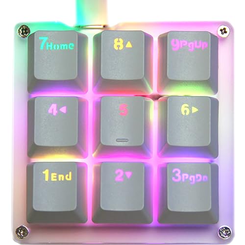 Macro Keyboard Mechanical Numpad One Handed Gaming 24 Macro Programmable Setting Keypad 9-Keys Number Pad Keyboard Electric Contest Game RGB Backlit Gaming Keyboard for Blue Switch White Keycaps - style: Blue Switch/RGB/White