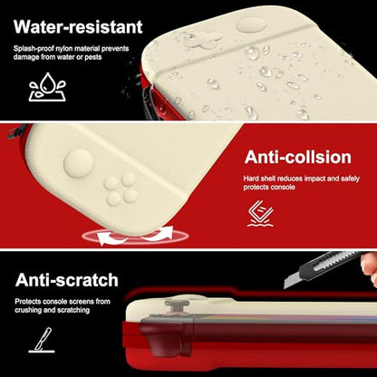 STARTRC GAMES Slim Carrying Case for Nintendo Switch 2 2025, Hard Shell Travel Case with 12 Game Card Slots, Portable Carry Bag for Switch 2 Console White & Red - color: White & Red