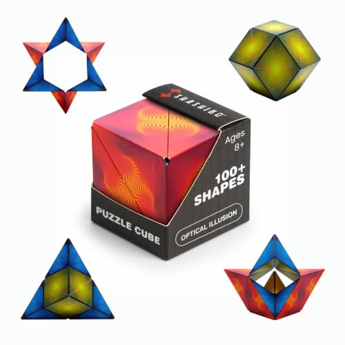 Shashibo DODECA Magnetic Puzzle Cube, Sensory Fidget Toy for Adults & Kids, Stress Relief Fidget Toy for All Ages, Cool Fidget Toys for Desk, Shape Shifting Box, 100+ Possible Shapes - color: Optical Illusion, size: DODECA